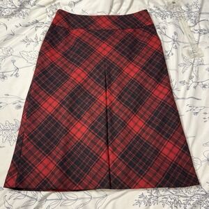 Talbots Women's Split Red Pencil Skirt, Size 6 Wool Blend, Polyester, Lined
